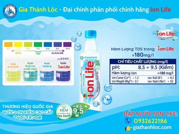 Nước uống I-on Life 330ml thùng 24 chai 2 Ion Life 330ml phù hợp với mọi người