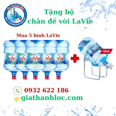 Nước Khoáng Lavie 19L bình úp 2 khuyến mãi chân đế và vòi cho khách mới