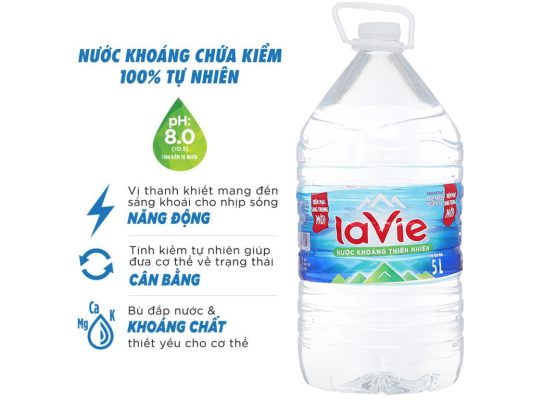 Nước khoáng Lavie 5L thùng 4 chai 3 lợi ích khi dùng nước lavie và lavie 5l