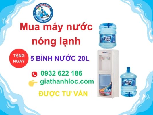 Nước khoáng Vĩnh Hảo 20L 2 mua máy nước nóng lạnh được tặng máy
