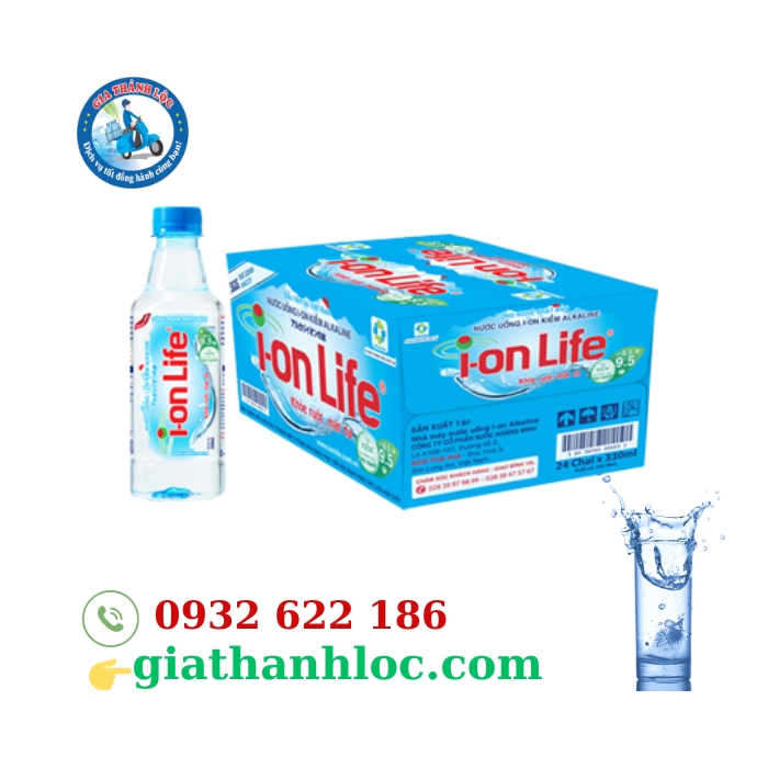 nước kiềm ion life 330ml thùng 24 chai