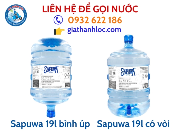 Sapuwa 19l có 2 loại: bình úp và bình có vòi