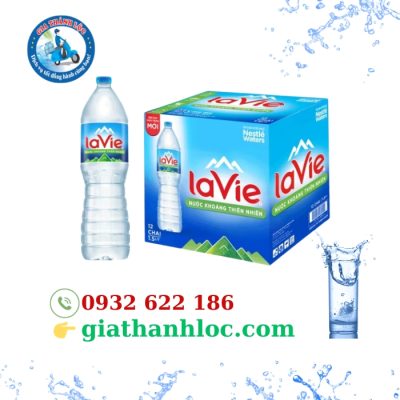 Nước khoáng Lavie 1,5L thùng 12 chai 1 kiểu dáng chai và thùng lavie 1.5l