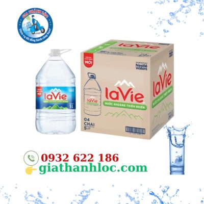 Nước khoáng Lavie 5L thùng 4 chai 1 thùng nước lavie 5l