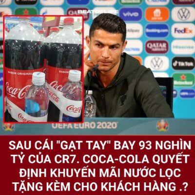 Ronaldo Cất 2 Chai Coca Cola - Chuyện Tưởng Nhỏ Mà Lại Lớn!!! 1 Coca Cola tặng kèm nước lọc cho khách hàng