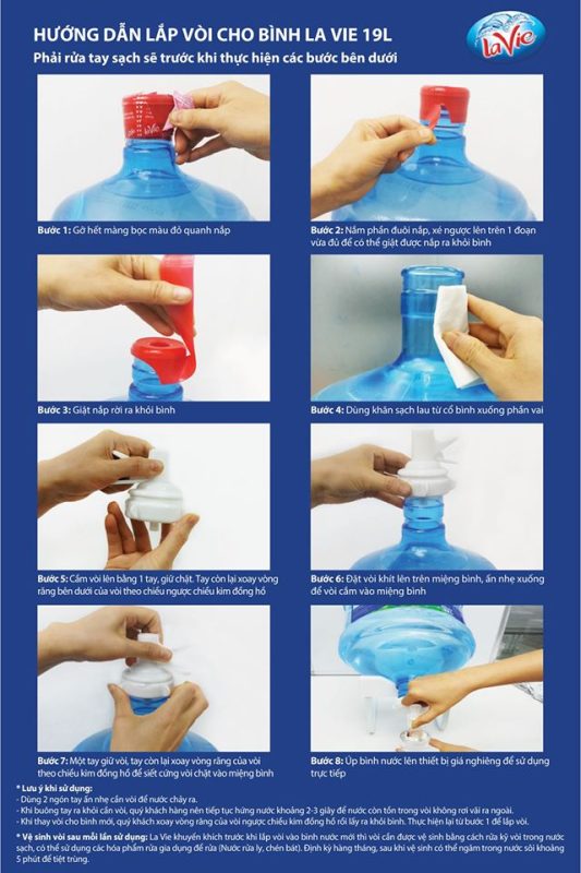 Bộ Chân Đế và Vòi LaVie 2 hướng dẫn lắp vòi cho bình lavie 19l