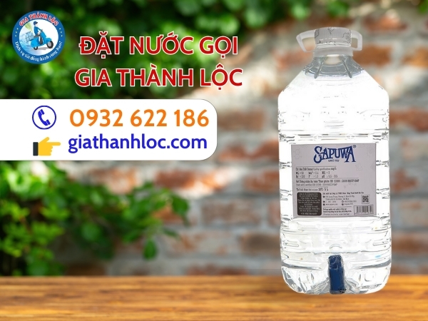Nước tinh khiết Sapuwa 5L Có Vòi 1 Nước tinh khiết Sapuwa 5l có vòi