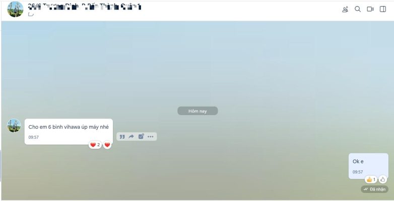Các hình thức mua hàng 9 khách hàng đặt hàng qua zalo