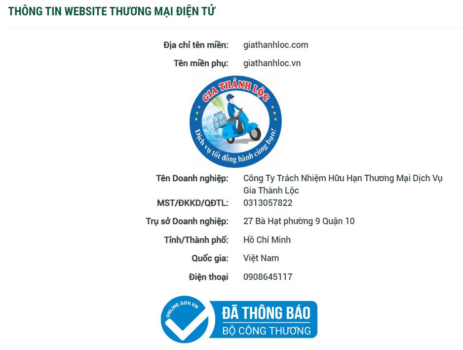 khai báo với bộ công thương về doanh nghiệp