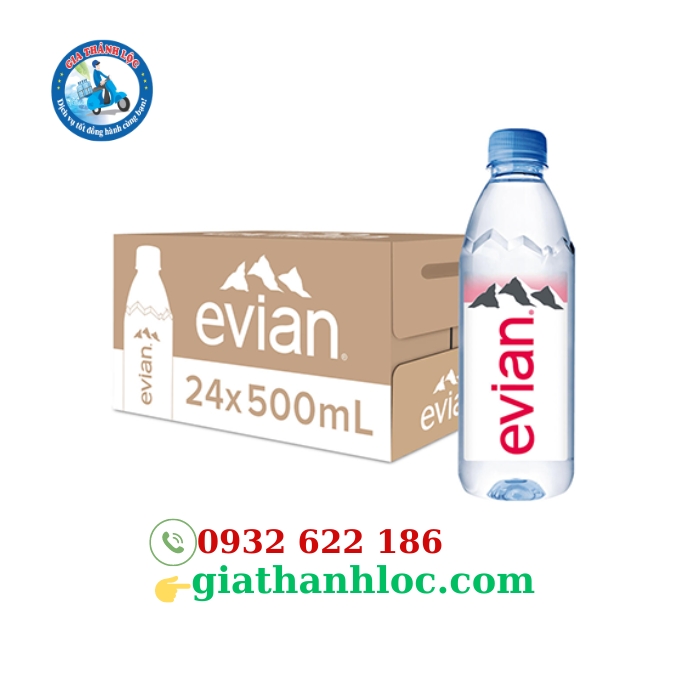 Thùng nước khoáng Evian 500ml